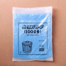 재활용 HWA 청색 쓰레기 비닐봉투 100리터 50매 세트 분리수거, 100L, 1개