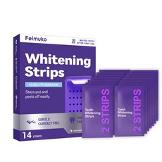 Purple Teeth Whitening Strips 보라색 치아 미백 스트립 표면 얼룩 감소 순한 14pcs, 2박스, 14ml
