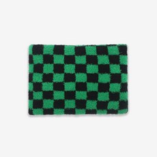 體溫魔術師 和柄系列兒童保暖圍脖 台灣製MIT 珊瑚絨舒適脖套 羽毛設計冬季必備, 綠黑格, 1個