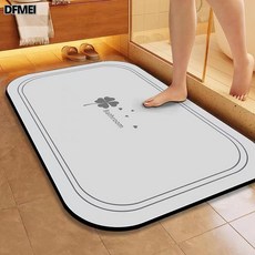 DFMEI 簡約浴室衛生間吸水防滑腳墊入戶玄關門墊可一件廠家貨源, 1個, Bathroom—灰白色