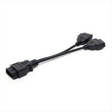 30 cm obd2 16 핀 케이블 확장 분배기 남성 듀얼 여성 y obd 16pin 케이블 1-2 obd 커넥터 어댑터, 검은색