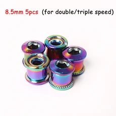[호환제품] 4/5PC 자전거 체인 링 볼트 6.5/8.5mm 휠 크루 산악 크랭크 나사 셋, 08 5PC 8.5 colorful