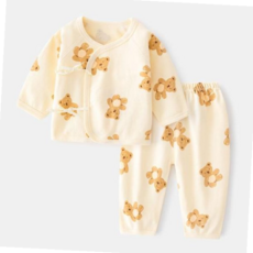 아기실내복 브라운베어패턴아동배냇저고리바지세트205012