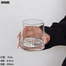 DFMEI 玻璃杯家用啤酒杯女酒杯水杯威士忌杯冷飲果汁杯, 1個