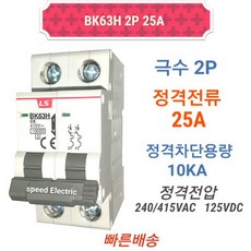 LS산전 BK63H 2P25A 분전반용 배선용차단기 BKM-b 2P, 1개