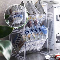 쌍문상회 플라스틱 티박스 정리함 커피보관함 플라스틱정리함 탕비실정리함 커피티박스 티백정리함 보관함 투명 티타임 랙 소품상자 40872EA, 본상품