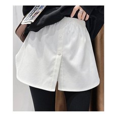 여성 셔츠형 페이크 밴딩 스커트 레이어드 이너 단추 seu+4865BK