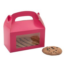 Fun Expess 15.2 x 17.8cm(6 x 7인치) 핑크 인쇄 용지 간식 상자 디스플레이 창 포함 - 12피스, Fun Expess 15.2 x 17.8cm(6 x 7