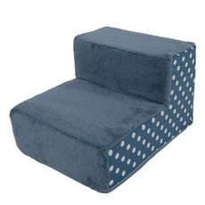 8DECO 강아지계단 애견계단 펫스텝 모음 1단2단3단4단 (커버+솜포함) ce4, 네이비 블루 버블, 1개