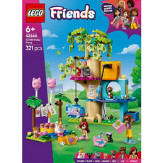 레고 프렌즈 42666 고양이 생일 파티와 트리 하우스, 혼합색상, 1개