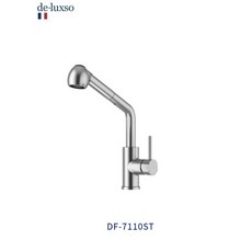 愛琴海廚房 法國de-Luxso DF-7110ST 霧面不鏽鋼花灑切換伸縮龍頭：LF無鉛、加高設計、西班牙賽道陶瓷芯, 1個