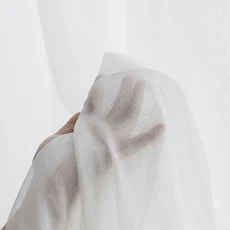 침실용 모던 단색 얇은 커튼 린넨 명주 그물 창문 처리 보일 오간자 드레이프, W250xL265cm 1pc, rod pocket, 01 white