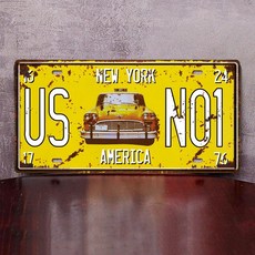 차량 번호판 빈티지 외국차 플레이트 펍 장식 소품 카페, 1개, 바이올렛