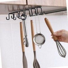 후크형 상부장 조리도구 벽걸이 걸이 공간활용 싱크대 정리대 수납선반 주방수납, 1개, 블랙