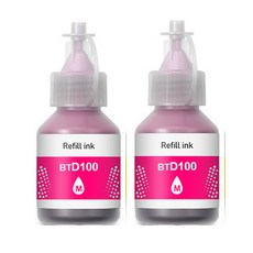 훼이머스잉크 브라더 BTD100 BK/C/M/Y 호환잉크 무한잉크 DCP-T730DW/T536DW/T436W/TT830DW/MFC-T930DW/T935DW, 2개, 빨강(BTD100M)