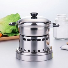 不銹鋼火鍋爐套 單人小火鍋酒精爐 安全一人一鍋18CM, 1個