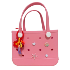 멜로우샵 악세사리 5종 포함 스윔백 수영 물놀이 다용도 가방, 마카롱 핑크(레드 키링 + 오션 파츠 4종)