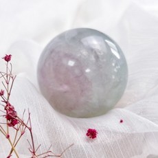 螢石球 粉紫漸層5.2cm 星空細閃 彩虹光, 1個