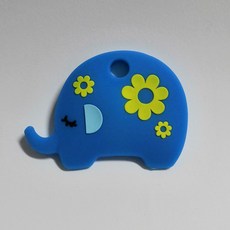 可愛大象造型機車鑰匙圈 花朵設計, 藍色鑰匙套, 1個