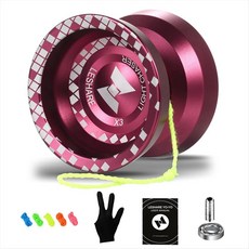 Leshare Yoyo Magic Yoyo 공을 가진 Ball Bearing Mosaic 특별 요요 레드와 반응이없는 프로 요요, 빨간색