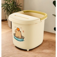 泡腳桶 足浴盆 洗腳桶 洗腳盆 泡腳盆 足浴盆按摩加高帶蓋塑料過家用小腿泡腳桶泡腳盆洗腳桶足浴桶手提, 1個, 加厚款大容量【帶蓋耐摔】奶油黃1個裝