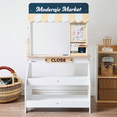 집 놀이 슈퍼마켓 카트 장난감 베이비 스토어 소꿉놀이 세트 주방놀이, 한국 양보 상점(빈 선반)