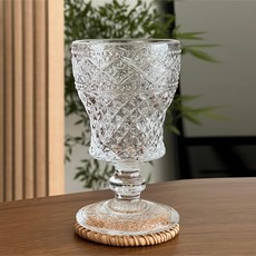 JIYU 홈카페 고블렛잔 와인 커피 에이드 크리스탈 스파클링 칵테일 디저트 위스키 하이볼, 1개, 고블렛 잔