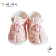 Vivibaby 格格兔學步鞋 嬰幼兒保暖止滑鞋 MIT 舒適柔軟 無甲醛 無螢光劑 粉色格紋