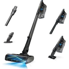 상어 | 반려동물 무선 청소기 | LED 헤드라이트 | 반려동물 털을 위한 탈착식 핸드헬드 진공청소기 | 틈새 도구 및 반려동물 멀티 도구 포함 | 40분 런타임 | 카펫 및, Charcoal