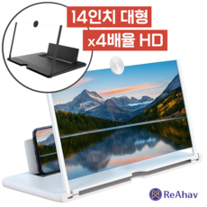 레아하브 클리어줌 핸드폰 확대스크린, [XL] 14인치, 블랙