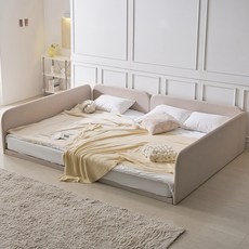 국내제작 인홈 슬로우 저상형 패밀리침대+라텍스탑 독립스프링 매트리스 포함, 내추럴 가드형B