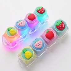 키캡 키링 클리커 귀여운 모양의 4구 딸깍이, 1개, D 4구 불빛 키캡 1개, D 4구 불빛 키캡