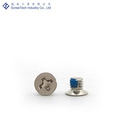 【銳禾】M3x3.5鍍鎳沉頭防鬆特殊螺絲，十字槽機械牙，工廠直營，穩固耐用，適用於精密儀器, 1個