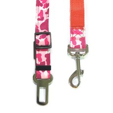 제오오스토어 강아지 차량용 안전벨트 핑크 자동차하네스 안전고리 펫가드벨트 리드줄