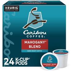 24개입 마호가니 카리부 커피 마호가니 싱글 서브 큐리그 K-컵 포드 다크 로스트 커피 24개입, 24 Count (Pack of 1), 1개