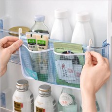 냉장고 망사 걸이 수납 양념 소스팩 정리용 다용도백, 화이트, 1개