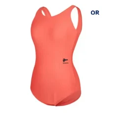 레노마수영복 여성 슬림핏 U백 원피스수영복 RN-LF2C801, 95, OR/오렌지