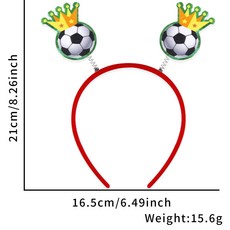 2026 미캉멕시코 월드컵 파티 장식 헤어밴드 축구 경기 응원 머리밴드 축구 팬 헤어밴드, 프리 사이즈, 축구 왕관 디자인