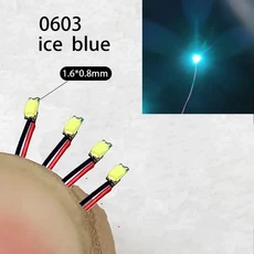 모델 기차용 LED SMD 와이어 HO N 체중계 레드 블랙 라인 사전 납땜 마이크로 리츠 디오라마 철도용 04, 07 0603 ice blue
