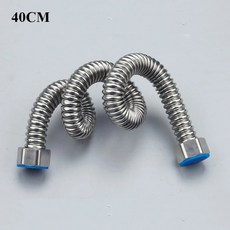 304 스테인리스 스틸 주름관 1/2인치 욕실 온수기 호스 및 화장실용 방폭형 직조 수도관, 40cm