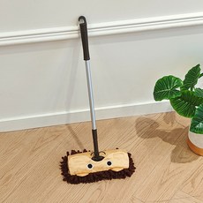 兒童卡通小黃鴨掃把簸箕清潔套裝 幼兒園過家家益智玩具, 兒童拖把棕色, 1套