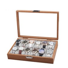 手錶盒 - 12格胡桃木絨布內裡款 十二格 手表盒 手錶收藏盒