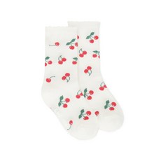 [AK플라자] [래핑차일드] 체리 프릴 롱레귤러삭스