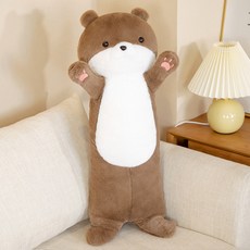 귀여운 스탠딩 롱 수달 쿠션 성인용 하늘비즈 C11 K291D919, 80CM 0.6KG, 브라운