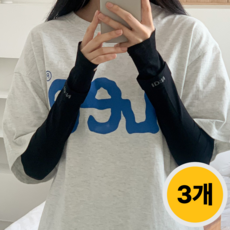 아이디앤 여성 쿨토시 자외선차단 손등커버형, 블랙, 3개