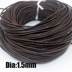 1 로프 끈 원형 쥬얼리 스트랜드 팔찌 5-10MM 가죽 플랫 목걸이 DIY 2 M 레트로, as photo 2meters, [00] round 1.5mm, 1개