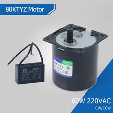 AC 모터 AC 영구 자석 동기 모터 저속 기어 모터 80KTYZ 60W 220V CW CCW 2.5 rpm 5 rpm 10rpm 15 rpm 20 rpm 3, [08] 5rpm with bracket, 08 5rpm with bracket, 1개