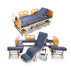 【海夫】名一分離式移位床(未滅菌) YOFA 氣墊床墊 電動床結合床椅 電動升降、可坐、可躺、可移動(YM2000A), 右開門, 左開門