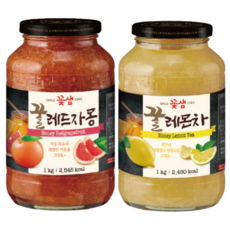 꽃샘 꿀차병 꿀레드자몽 1kg+ 꿀레몬차 1kg, 1kg