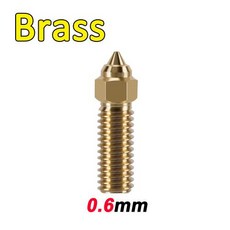 엔더 3 V3 KE 노즐 황동 도금 구리 경화강 고속 3D 프린터 노즐, 0.6mm- Brass